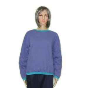 L.L.Bean Sportiff Vintage Reversable LS Pull Over Sweatshirt Turquoise / Purple